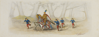 29157 Vijfde blad van de maskerade van de studenten van het Utrechtsch Studenten Corps op 27 juni 1876, ter gelegenheid ...